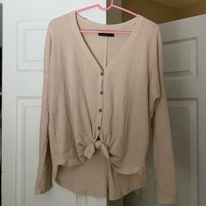 ABERCROMBIE & FITCH Cream thermal sweater